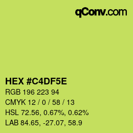 颜色代码: HEX #C4DF5E | qconv.com