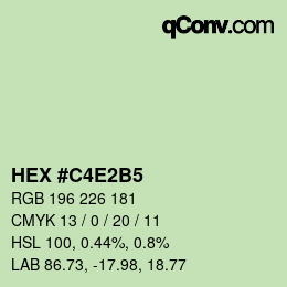 カラーコード: HEX #C4E2B5 | qconv.com