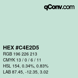 Color code: HEX #C4E2D5 | qconv.com