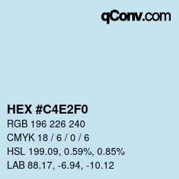 Color code: HEX #C4E2F0 | qconv.com