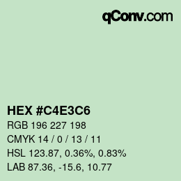 Color code: HEX #C4E3C6 | qconv.com