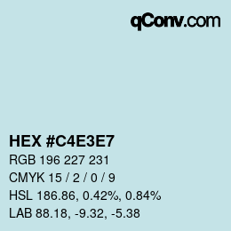 Color code: HEX #C4E3E7 | qconv.com