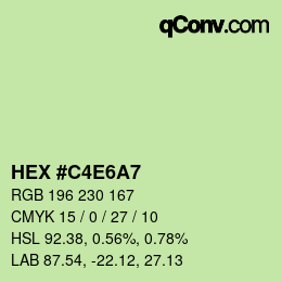 カラーコード: HEX #C4E6A7 | qconv.com