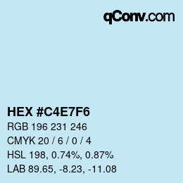 カラーコード: HEX #C4E7F6 | qconv.com