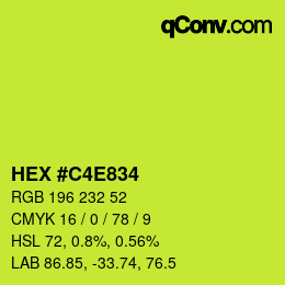 Color code: HEX #C4E834 | qconv.com