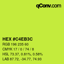 Color code: HEX #C4EB3C | qconv.com