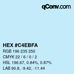 Color code: HEX #C4EBFA | qconv.com