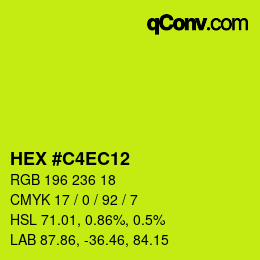 Color code: HEX #C4EC12 | qconv.com