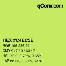カラーコード: HEX #C4EC5E | qconv.com