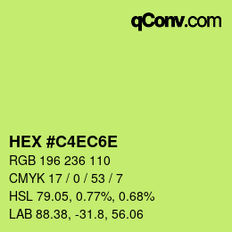 Color code: HEX #C4EC6E | qconv.com