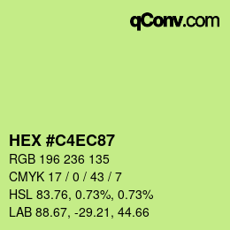 Color code: HEX #C4EC87 | qconv.com