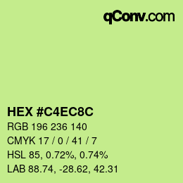 Color code: HEX #C4EC8C | qconv.com