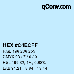 Color code: HEX #C4ECFF | qconv.com