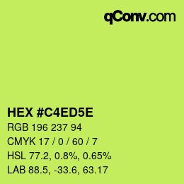 Código de color: HEX #C4ED5E | qconv.com