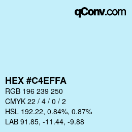 Color code: HEX #C4EFFA | qconv.com