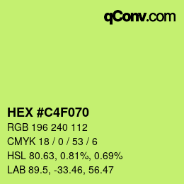 颜色代码: HEX #C4F070 | qconv.com