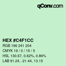颜色代码: HEX #C4F1CC | qconv.com