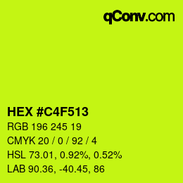 Color code: HEX #C4F513 | qconv.com