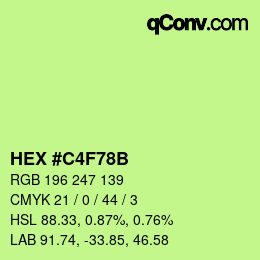 Color code: HEX #C4F78B | qconv.com