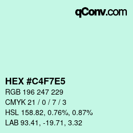 Color code: HEX #C4F7E5 | qconv.com