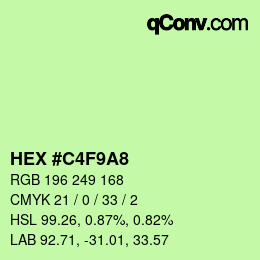 Color code: HEX #C4F9A8 | qconv.com