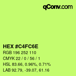 Color code: HEX #C4FC6E | qconv.com