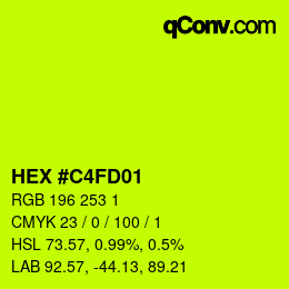 Color code: HEX #C4FD01 | qconv.com