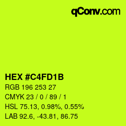 Color code: HEX #C4FD1B | qconv.com