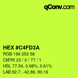 Color code: HEX #C4FD3A | qconv.com