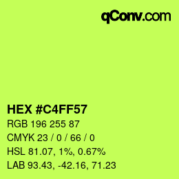 Color code: HEX #C4FF57 | qconv.com