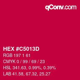 Color code: HEX #C5013D | qconv.com