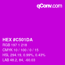 カラーコード: HEX #C501DA | qconv.com