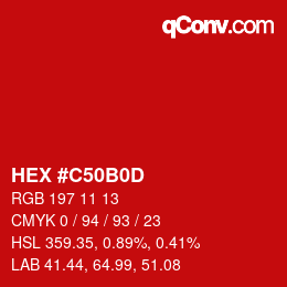 Color code: HEX #C50B0D | qconv.com