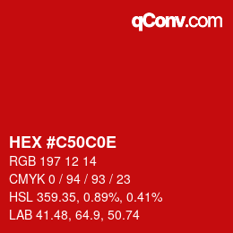 Color code: HEX #C50C0E | qconv.com