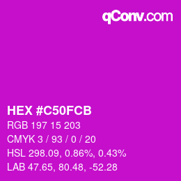 Color code: HEX #C50FCB | qconv.com