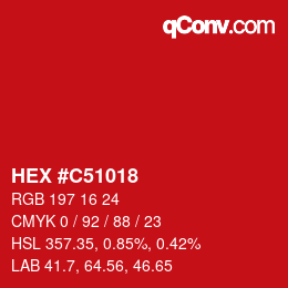 Color code: HEX #C51018 | qconv.com