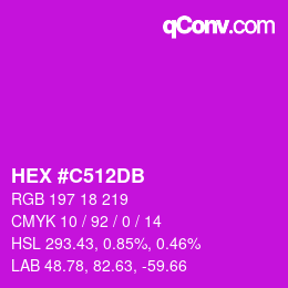 カラーコード: HEX #C512DB | qconv.com