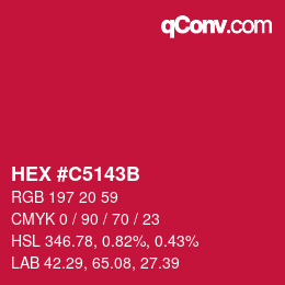 Color code: HEX #C5143B | qconv.com