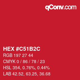 Color code: HEX #C51B2C | qconv.com