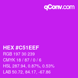 Color code: HEX #C51EEF | qconv.com