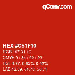 Color code: HEX #C51F10 | qconv.com