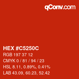 Color code: HEX #C5250C | qconv.com