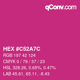 カラーコード: HEX #C52A7C | qconv.com