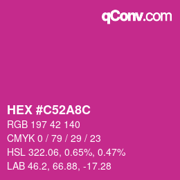 Farbcode: HEX #C52A8C | qconv.com