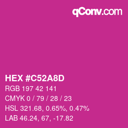 颜色代码: HEX #C52A8D | qconv.com