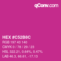 Color code: HEX #C52B8C | qconv.com