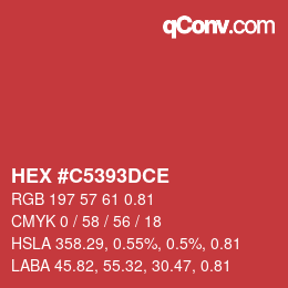 Farbcode: HEX #C5393DCE | qconv.com