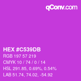 颜色代码: HEX #C539DB | qconv.com