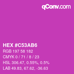 颜色代码: HEX #C53AB6 | qconv.com