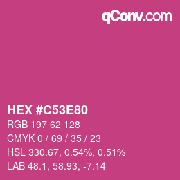 カラーコード: HEX #C53E80 | qconv.com